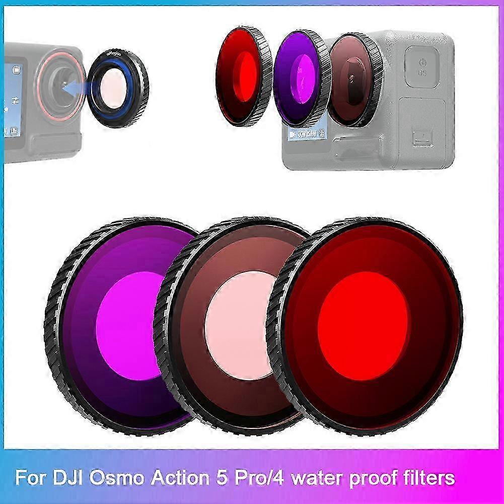 For Djl Osmo Action 5 Pro/4 Waterproof Filter Protective Mirror Sports Camera