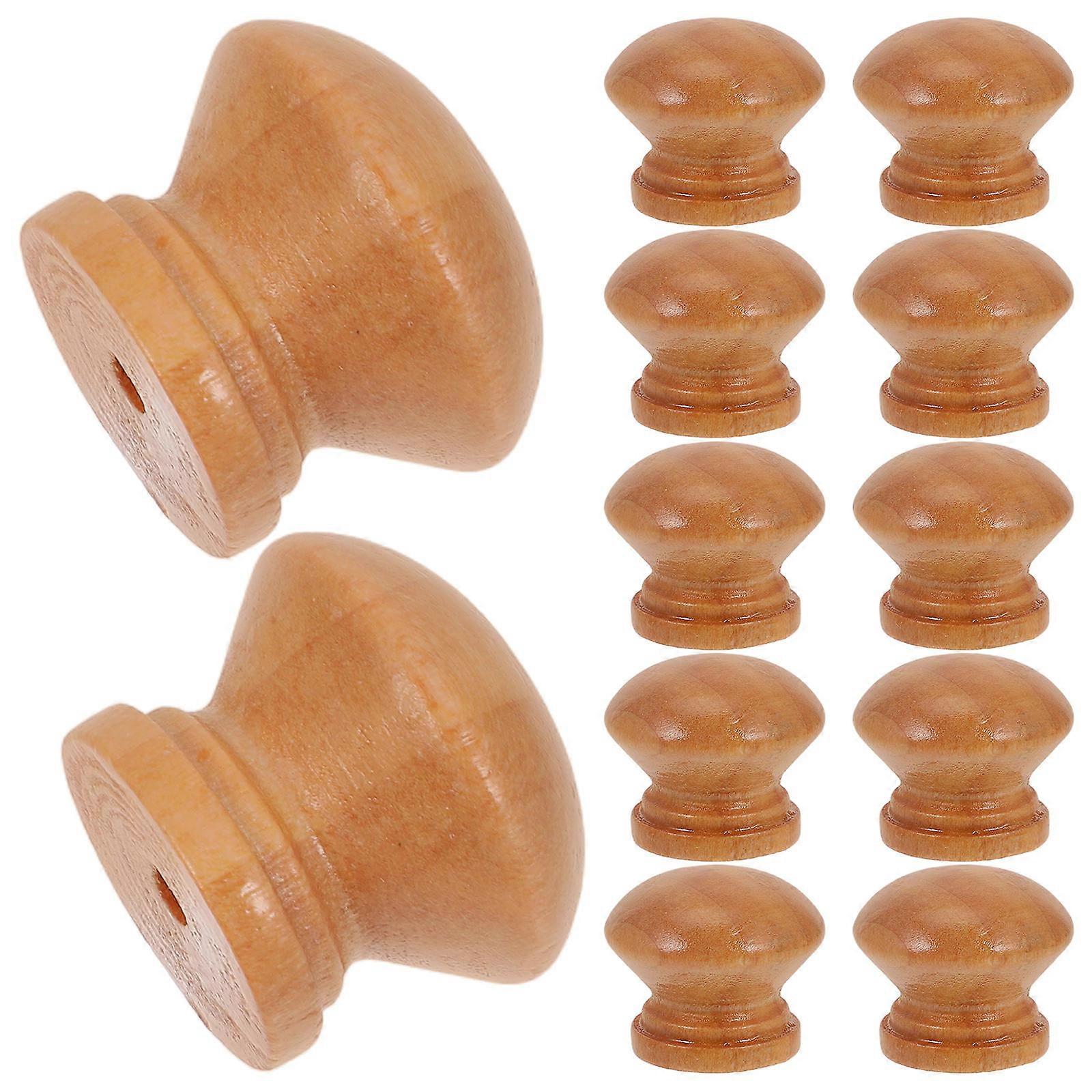 Wooden Mushroom Drawer Handles for Drawer 20Pcs Round Wood Knobs