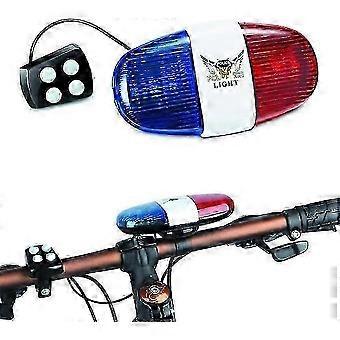 6 einzelne LED-Leuchten, elektronische Fahrradhupe, Fahrradalarm, Kinderfahrrad-Polizeispielzeug