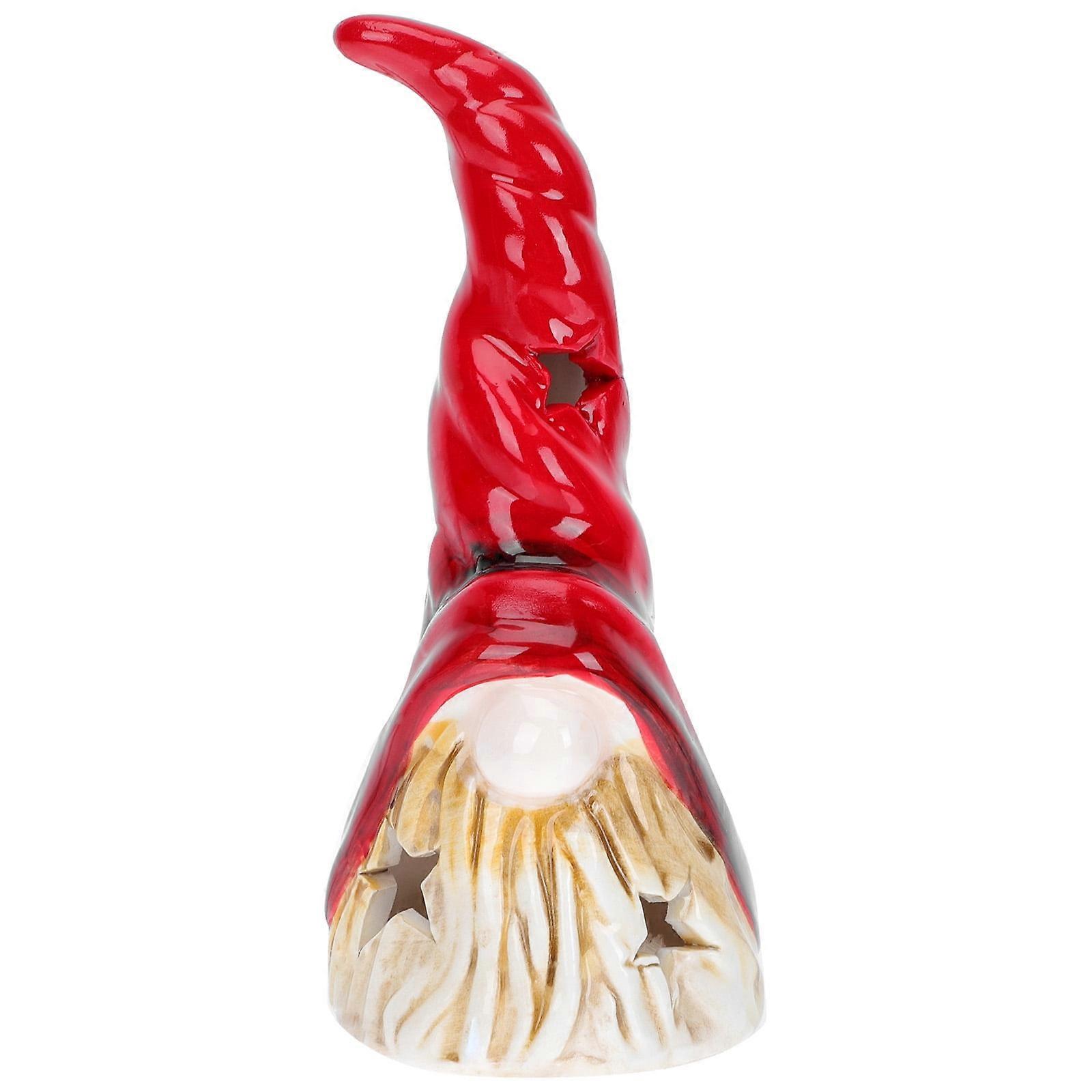 1PC Retro Ceramic Christmas Decor with Light Small Xmas Ceramic Decor