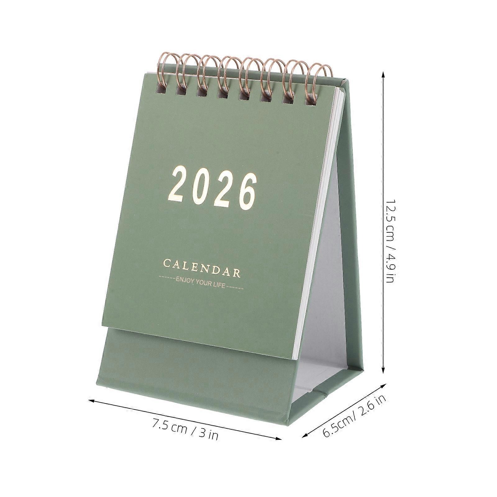 2026 Mini Desk Calendar Standing Flip Table Calendar for Home Planning