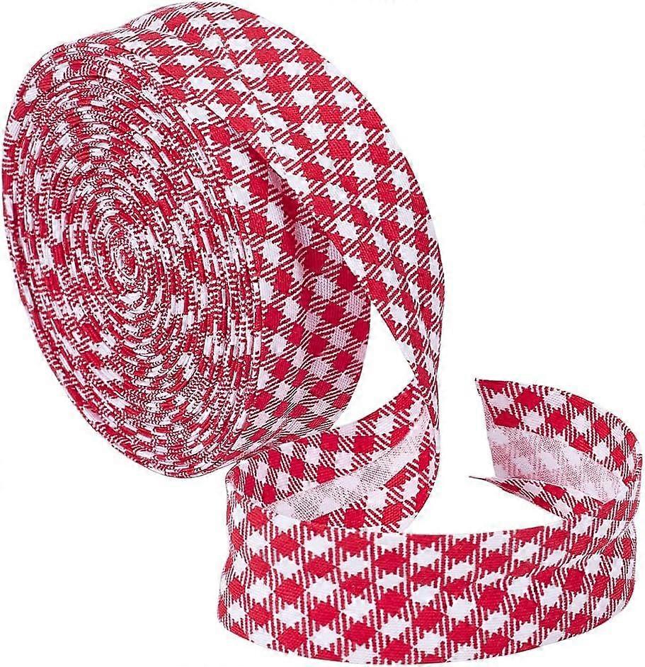 10.94 Yards FireBrick Stripe Bias Tape 0.83 Inch Double Fold Bias Binding Tape Pre-fold Bulk Bias Tape for Cheongsam Decoration Clothing Seaming Pipin