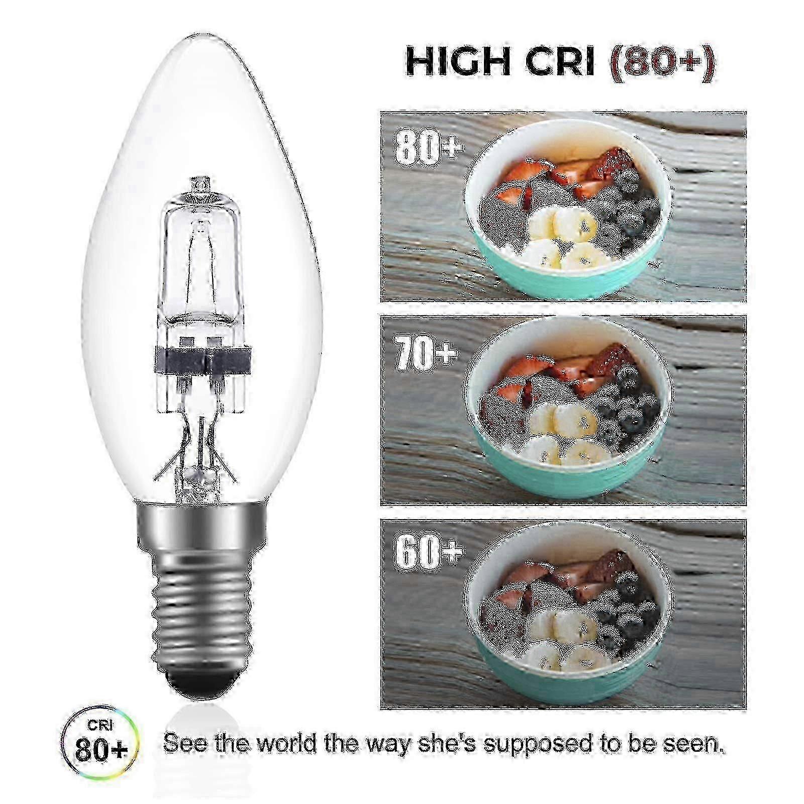 Warm white E14 bulb 42W C35 dimmable halogen (10pcs)