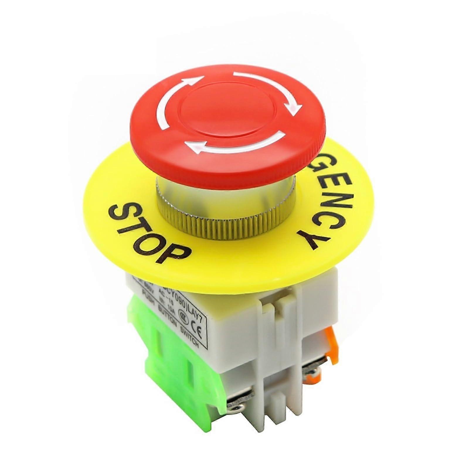 Emergency Stop Push Button Switch AC 660V 10A 1NO 1NC DPST Self Locking for Elevator Lift