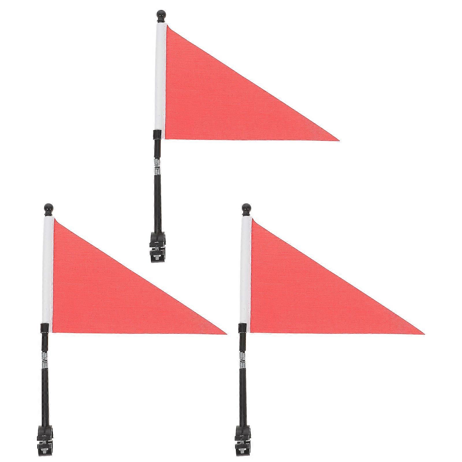9Sets Bike Handlebar Safety Flag Suitable For Children And Cyclists Featuring Triangular Shape In Red Color
