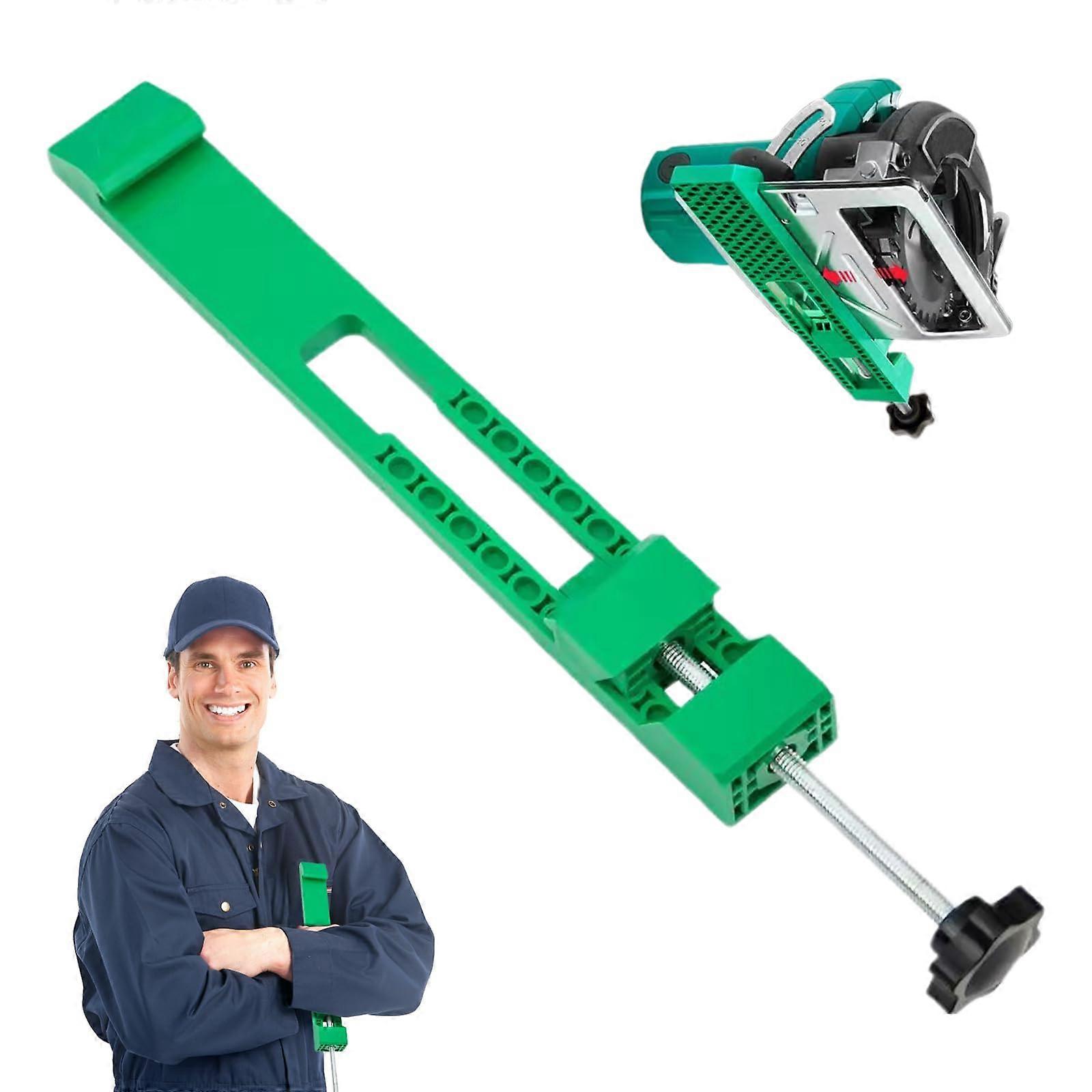 Adjustable Circular Saw Guide Rail with Precision Positioning Clamp for Straight Wood Cuts