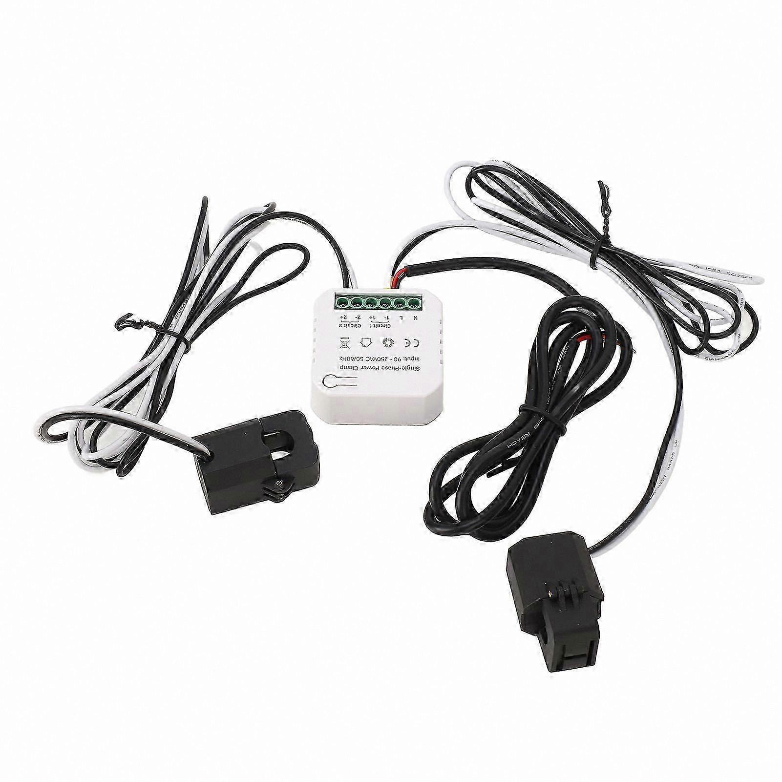 Smart WiFi Energy Meter with 2-Way KWh Monitoring, 90-250VAC, 80A CT, Compatible with Tuya and ZigBee Apps