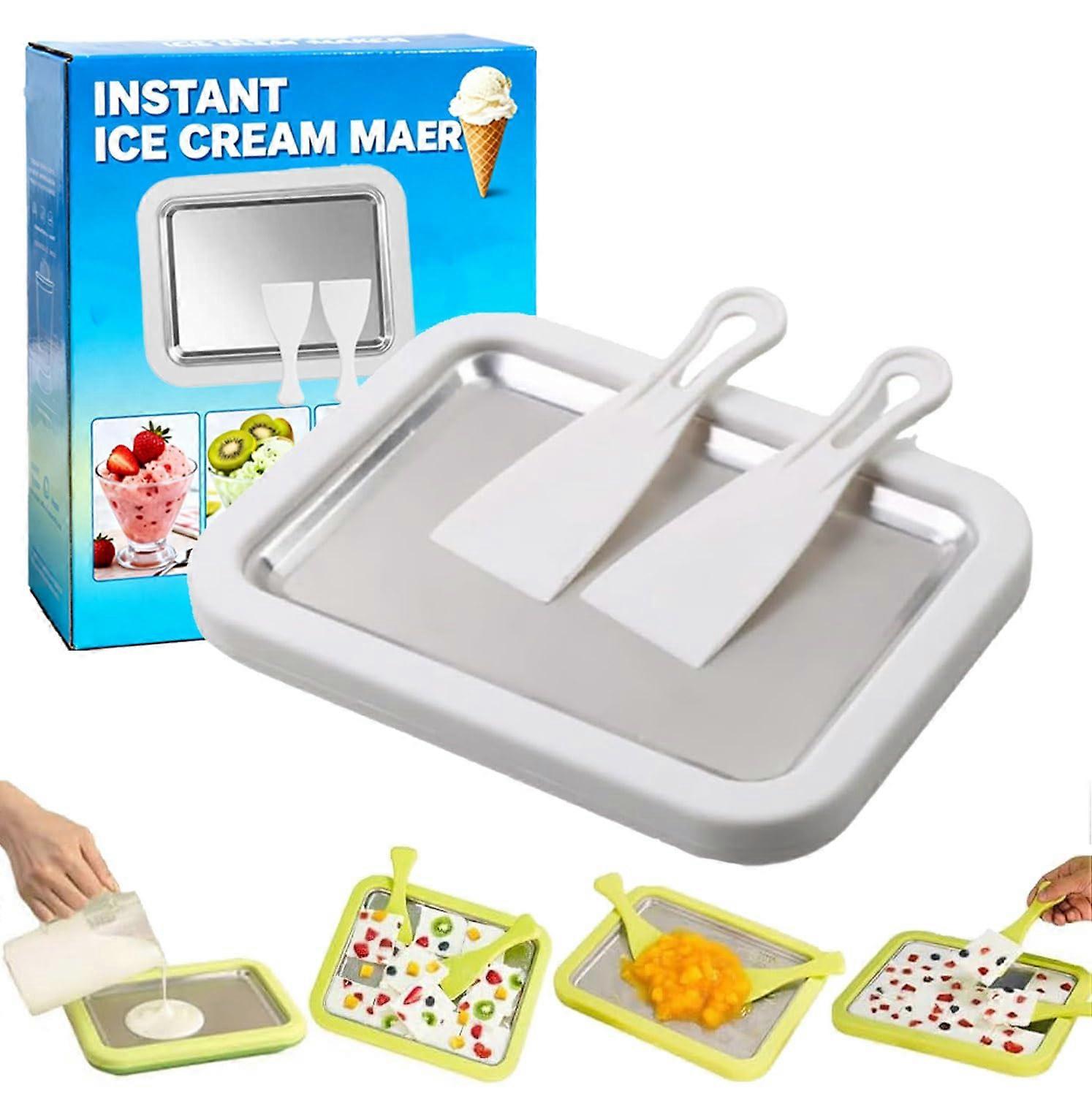 Rolled Ice Cream Maker with Large Freezing Surface, Rapid 2Minute Freeze, Cord, White