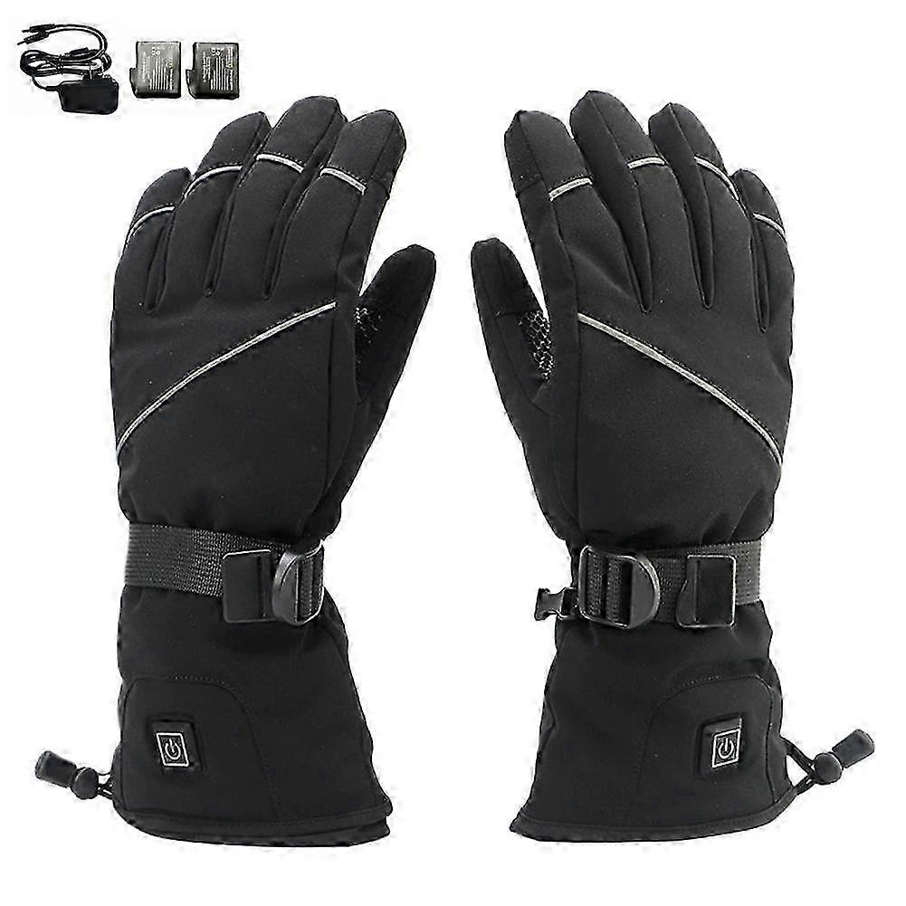 Rechargeable Heating Gloves Waterproof Windproof Cold Weather Gloves For Cycling Ski Motorcycle With Adjustable Temperature Long Battery Life