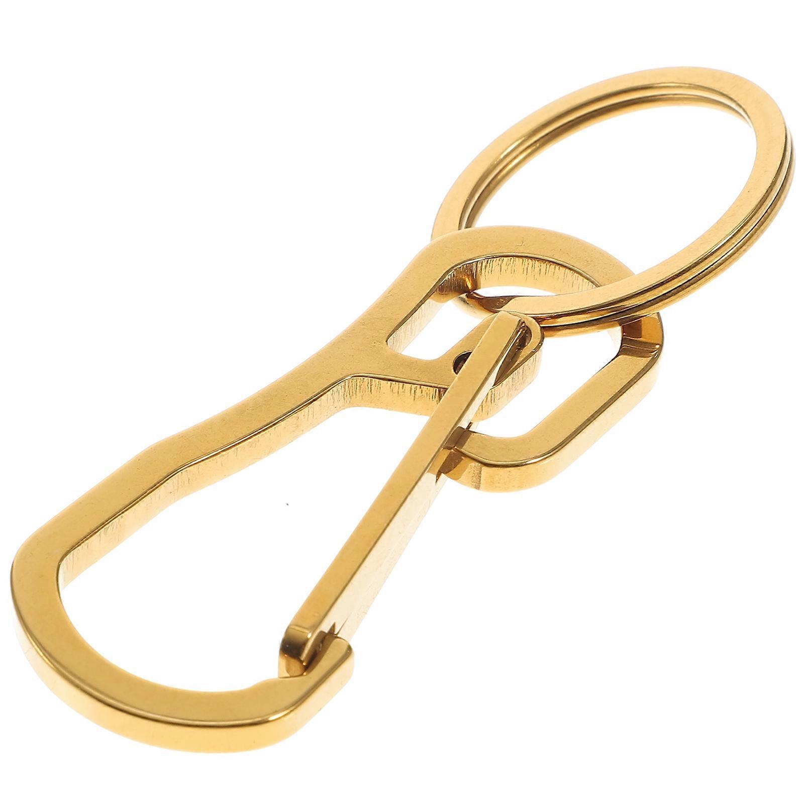 Golden Linear Cut Design Key Ring Accessory For Any Occasion Ergonomic 1Pc