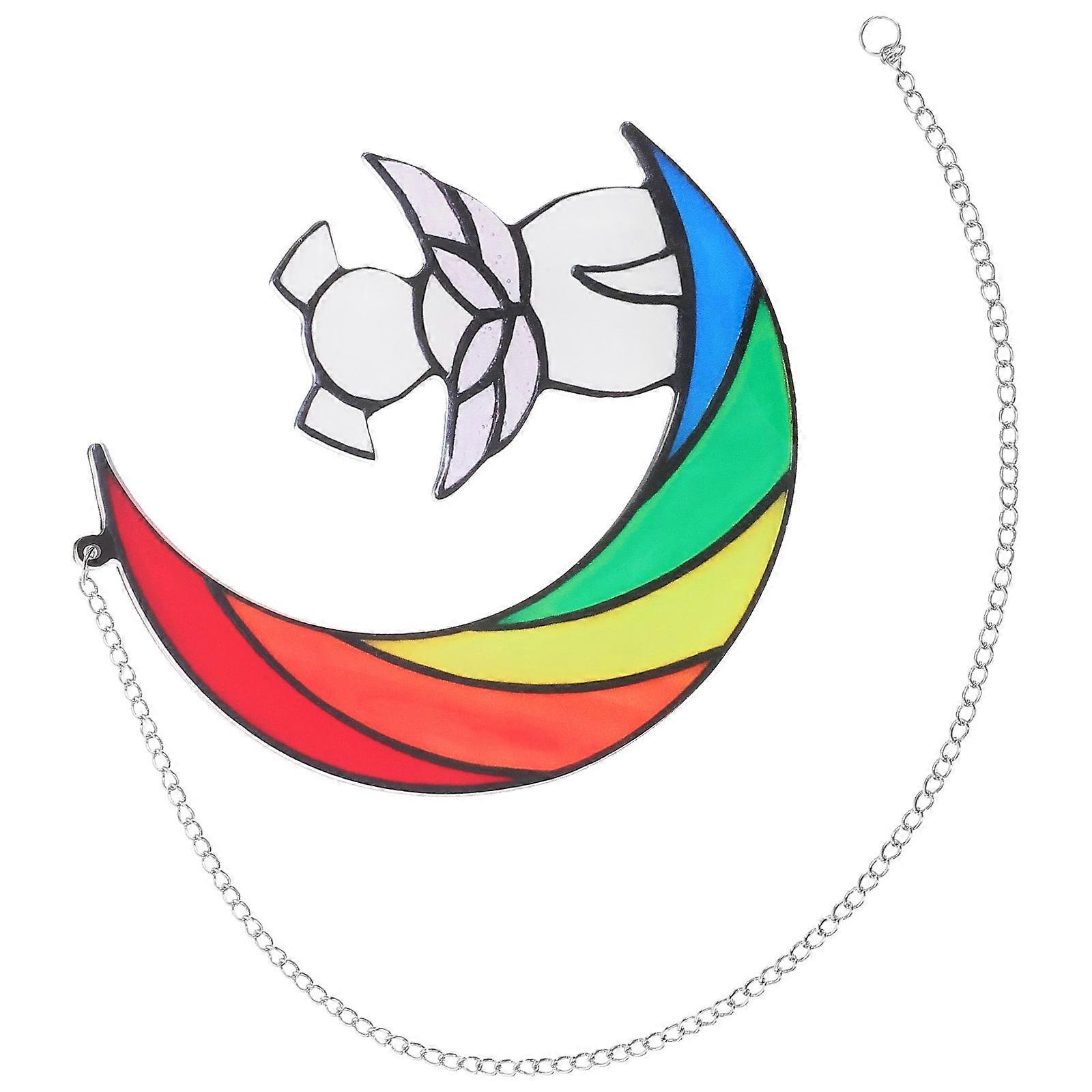 Pet Memorial Acrylic Moon Window Hanging Decor Set