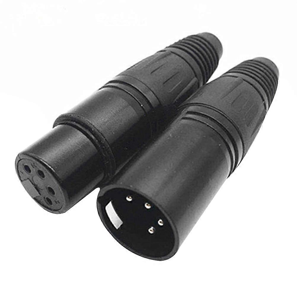 Black Xlr Connector Microphone Cable Plug for Connecting 2Pcs Durable Set