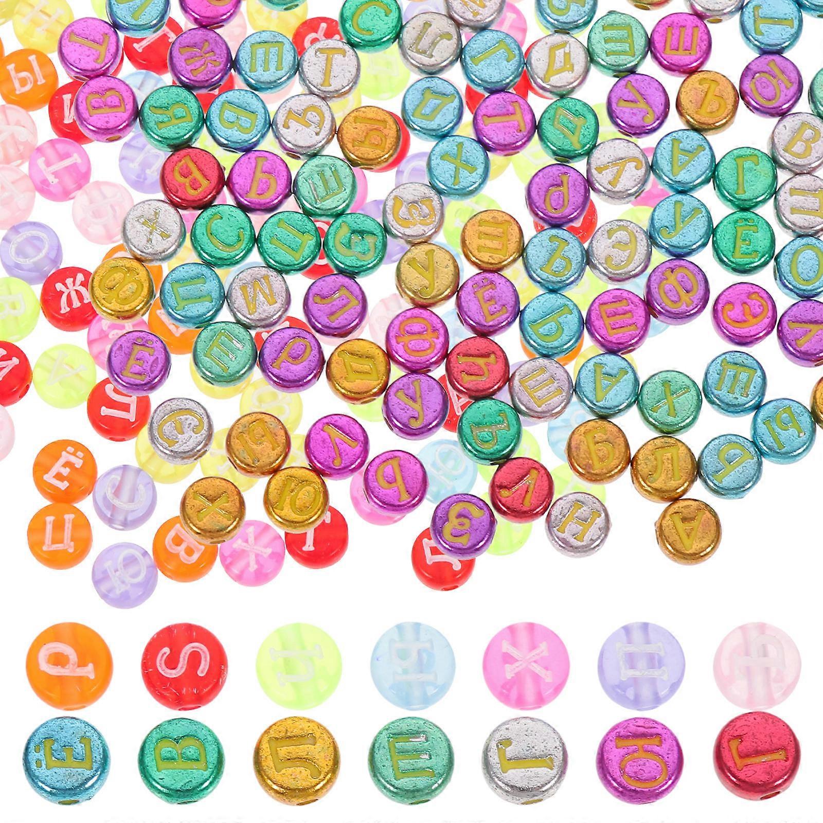 Multi-Function Russian Letter Beads Acrylic Beads for Bracelets 240Pcs
