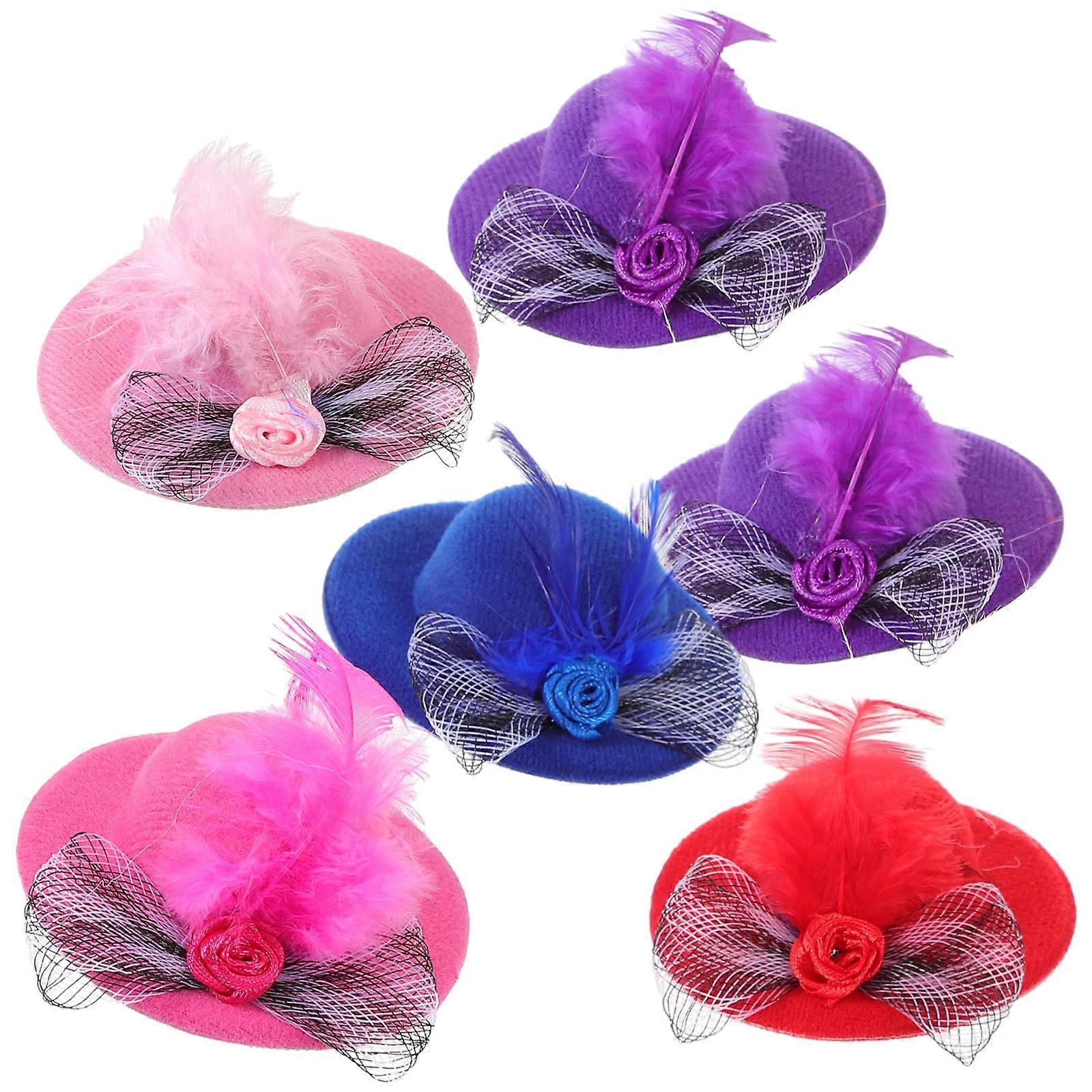 Miniature Tiny Hats for Crafts Doll Hats for DIY Use 6Pcs