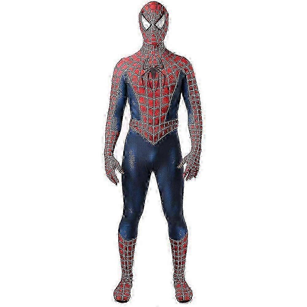 2025 Tobey Maguire Spiderman Costume Black/red Raimi Spider Man Cosplay Superhero Zentai Suit Halloween Costumes For Adults/kids