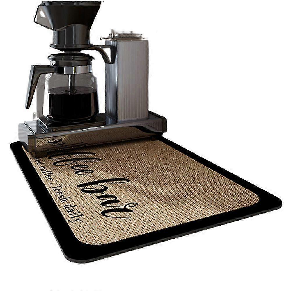 Draining mat with microfiber dishwashing mat and 100% rubber backing for kitchen use