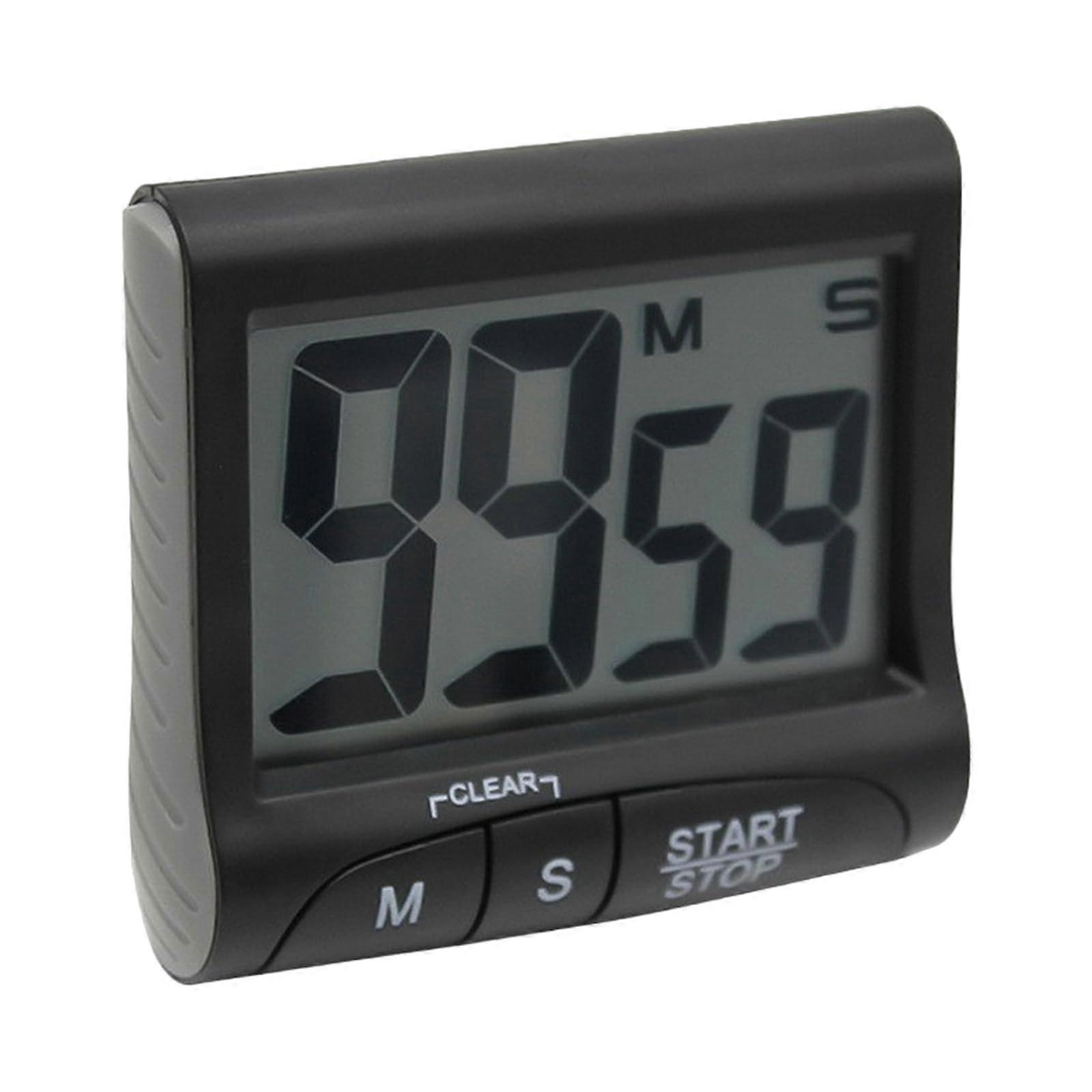 Large Display Digital Kitchen Timer with Magnetic Back and Loud Alarm for Cooking Baking Black
