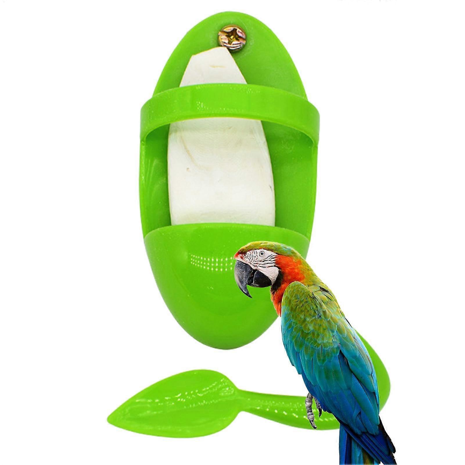 Cuttlebone Holder for Parakeets and Parrots, Natural Calcium Source Bird Cage Accessory
