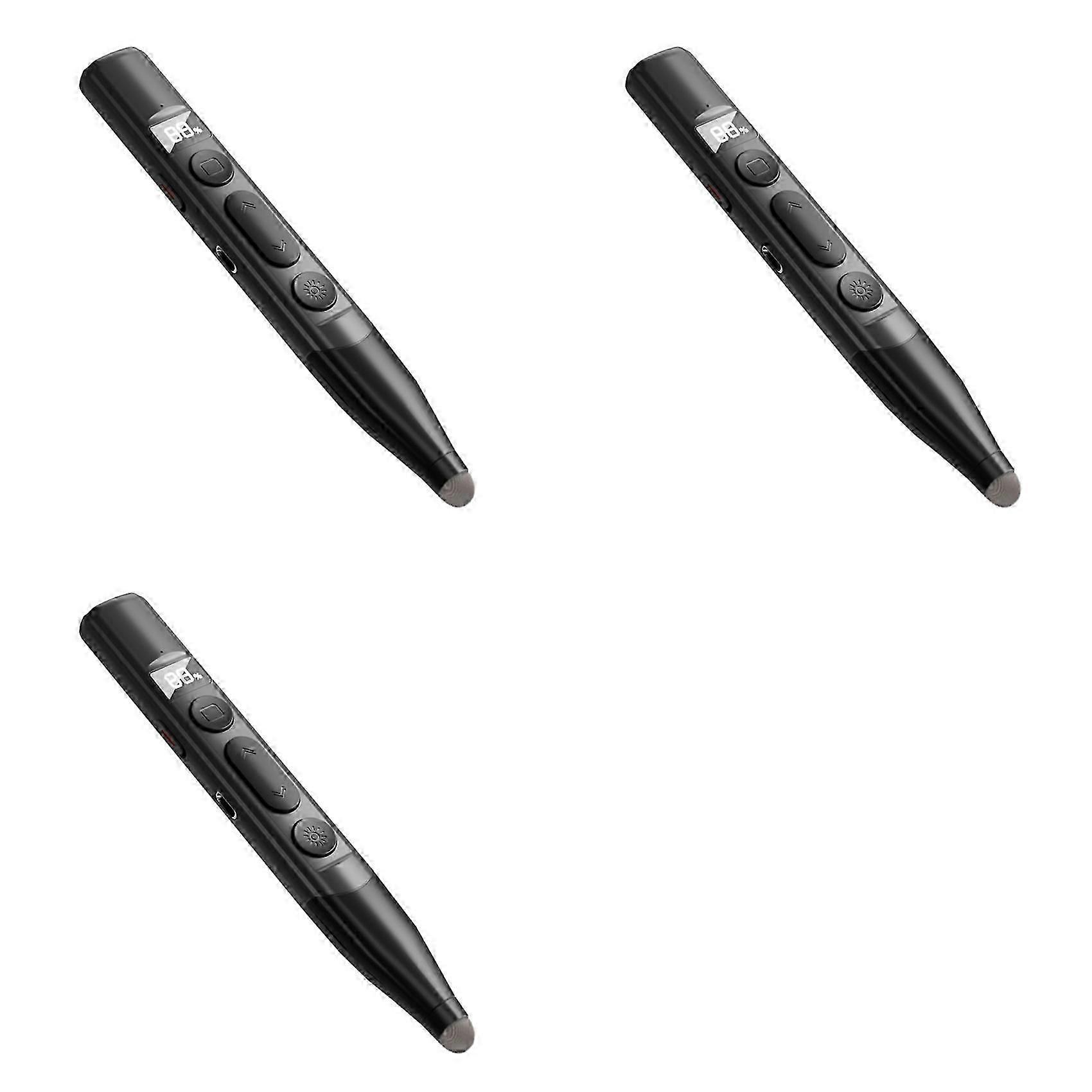 3X Rechargeable Wireless Presenter Battery Level Display Stylus Screen Touch PPT Pointer Pen for Teaching and Meeting
