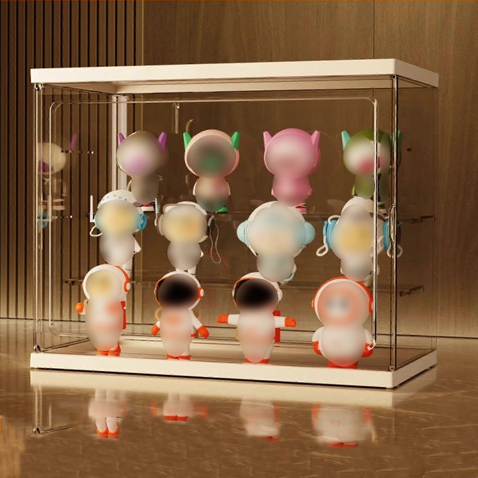 Acrylic Display Case with Magnetic Dustproof Door, Stackable WallMounted Clear Storage Box for Collectibles