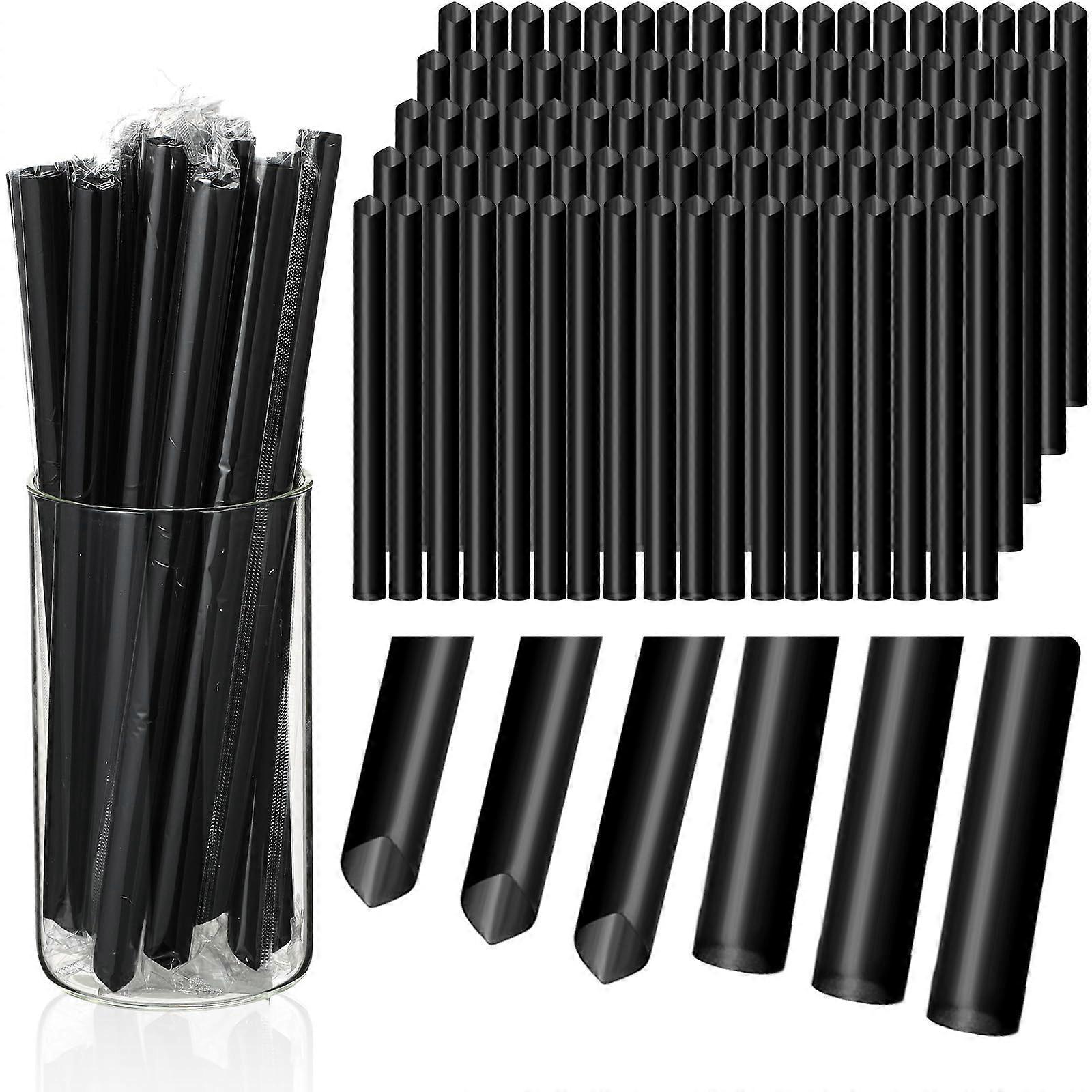 400PCS 14mm Extra Wide Jumbo Bubble Tea Straws with Angled Tip, Individually Wrapped for Smoothies