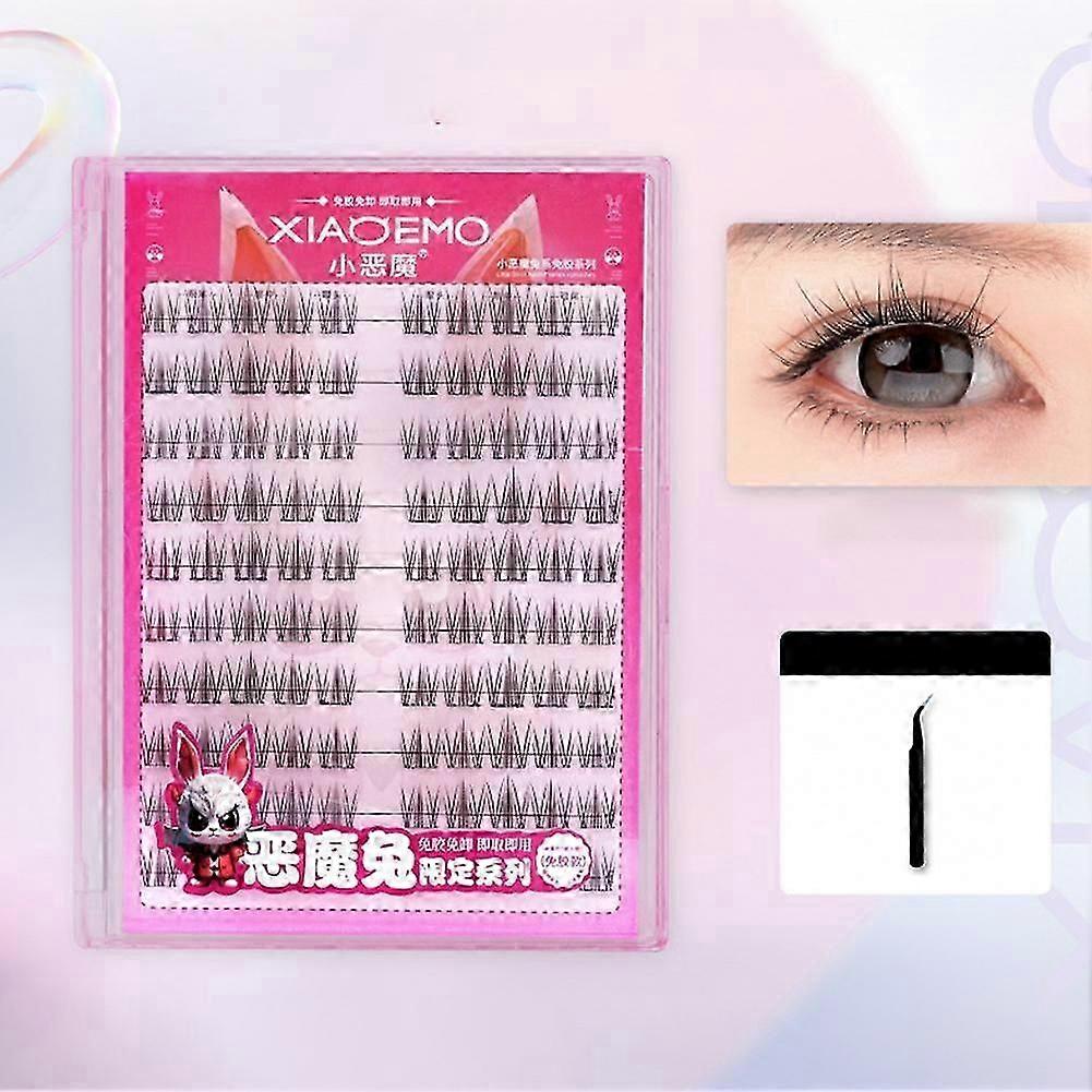 Self Adhesive Eyelashes Natural Pre Glued False Lash Clusters Stick Press on