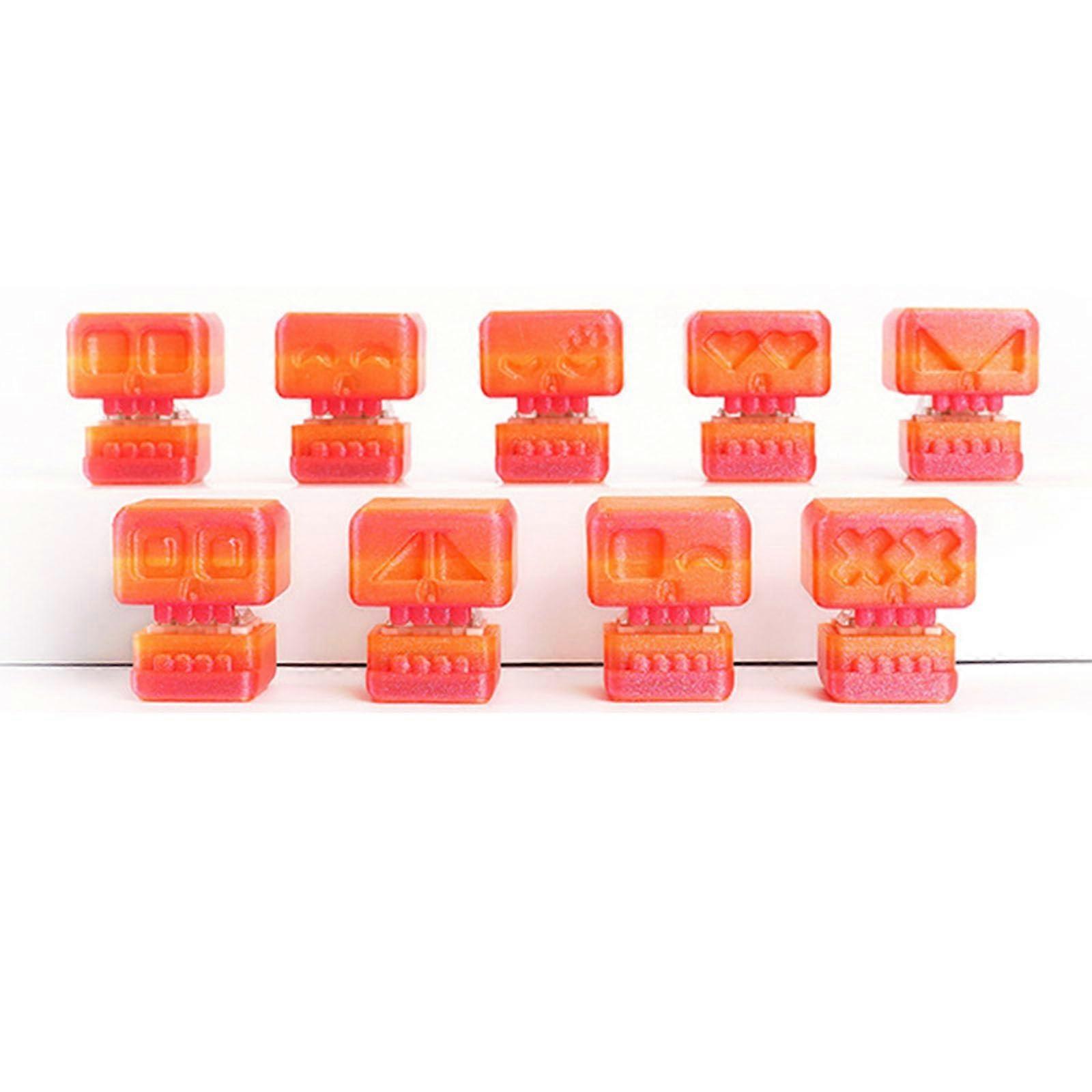 3D Printed Skull Keycaps Set, MultiColor Fidget Clicker Keyboard 9pcs with SpringLoaded Tactile Design (Nebula Red)