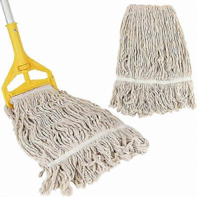 Heavy Duty Loop End String Mop with 59" Steel Handle & Extra Replacement Head