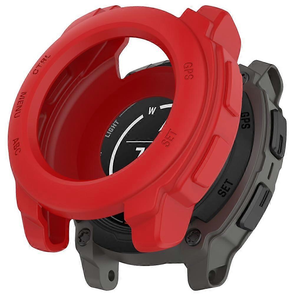 Red Silicone Case Shockproof ScratchProof Protective Smartwatch Cover for Garmin Instinct E 40mm
