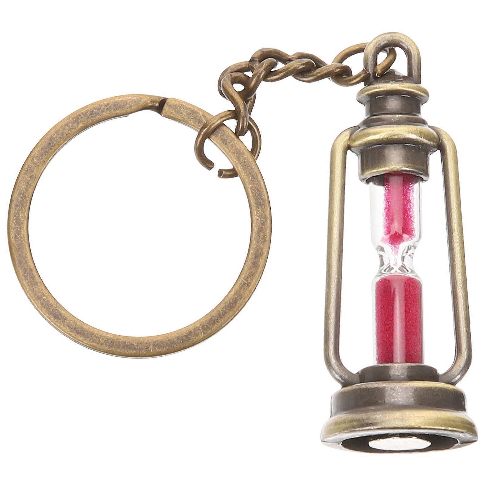 Retro Keychain Sand Timer Key Chains for Decoration with 5Pcs Set