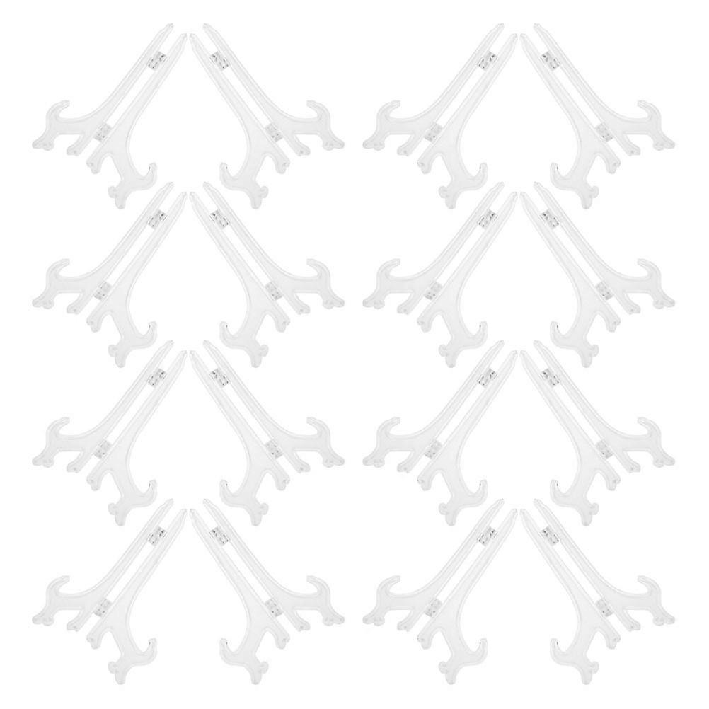Clear Plastic Easel Stand Plate Holder for Display Use 48Pcs