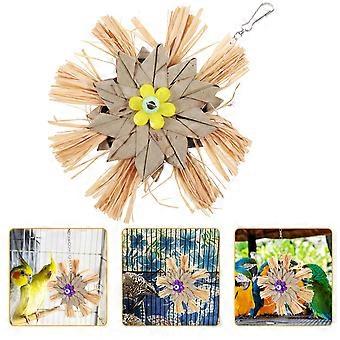 Windmühlen-Vogelspielzeug aus Holz, Papageien-Hängespielzeug zum Kauen für Vogelkäfige