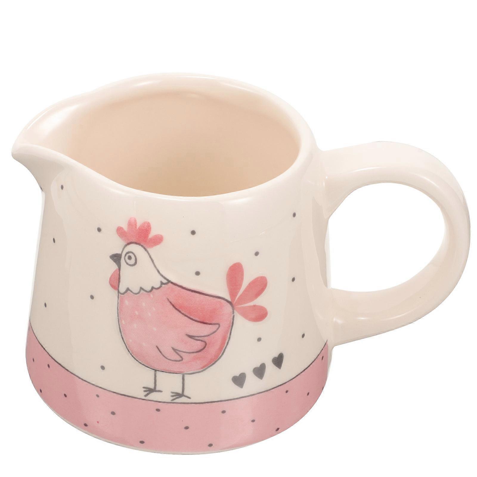 Ceramic Milk Dispenser Jug Pink for Restaurant Use