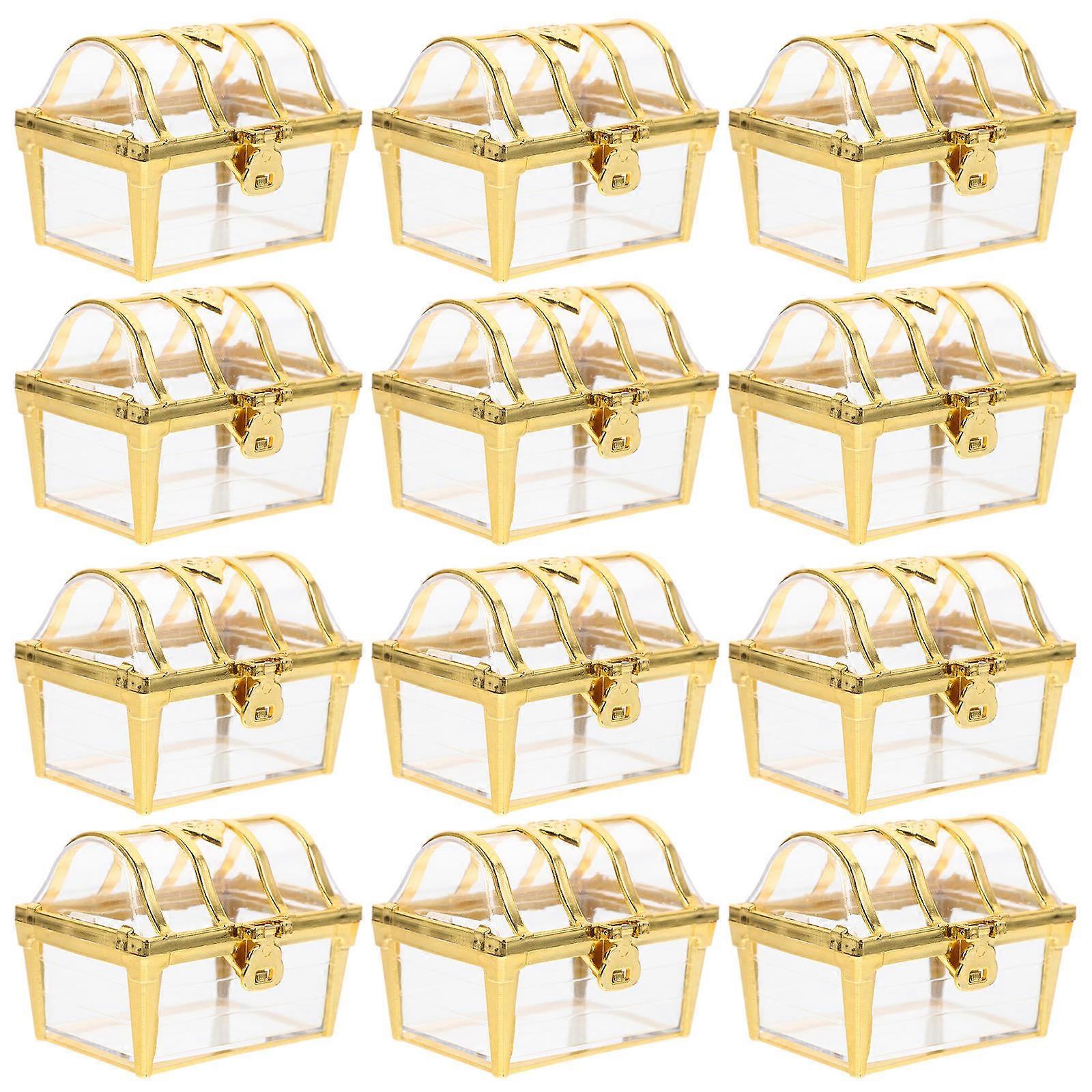 Creative Candy Box Golden Small Treasure Chest for Storage 12Pcs