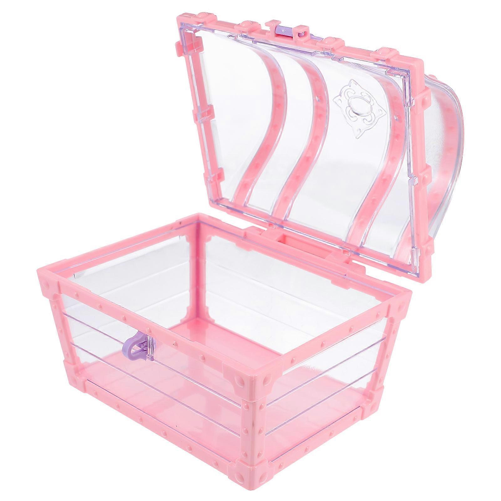 Jewelry Storage Box with Lock for Storage 1Set Durable Pink ABS Material