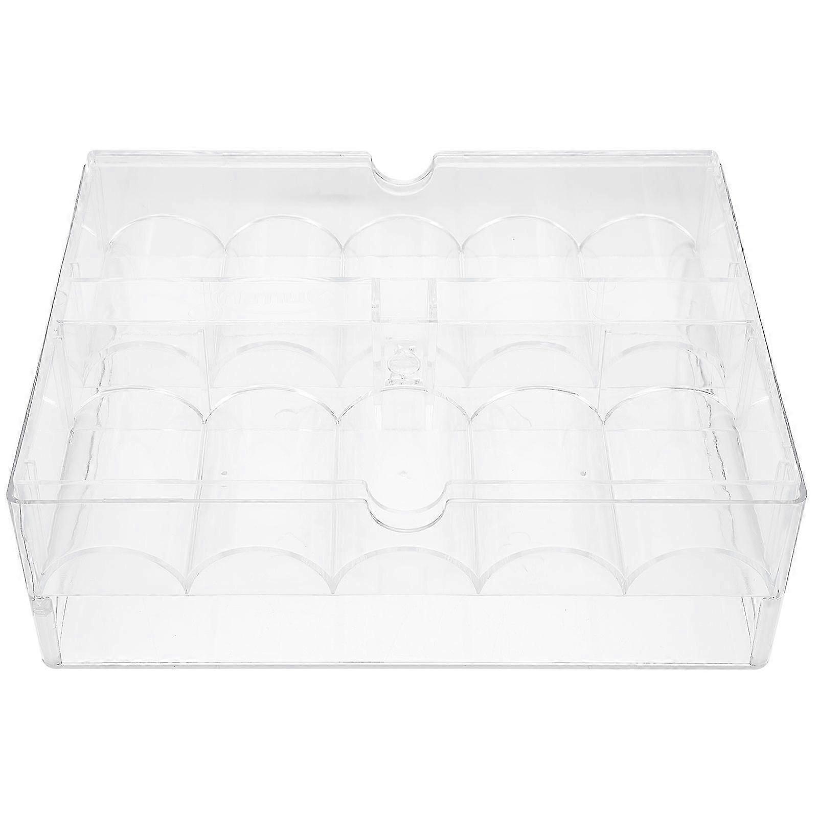 Clear Acrylic Poker Chip Tray Transparent Game Chip Container Chips Organizer