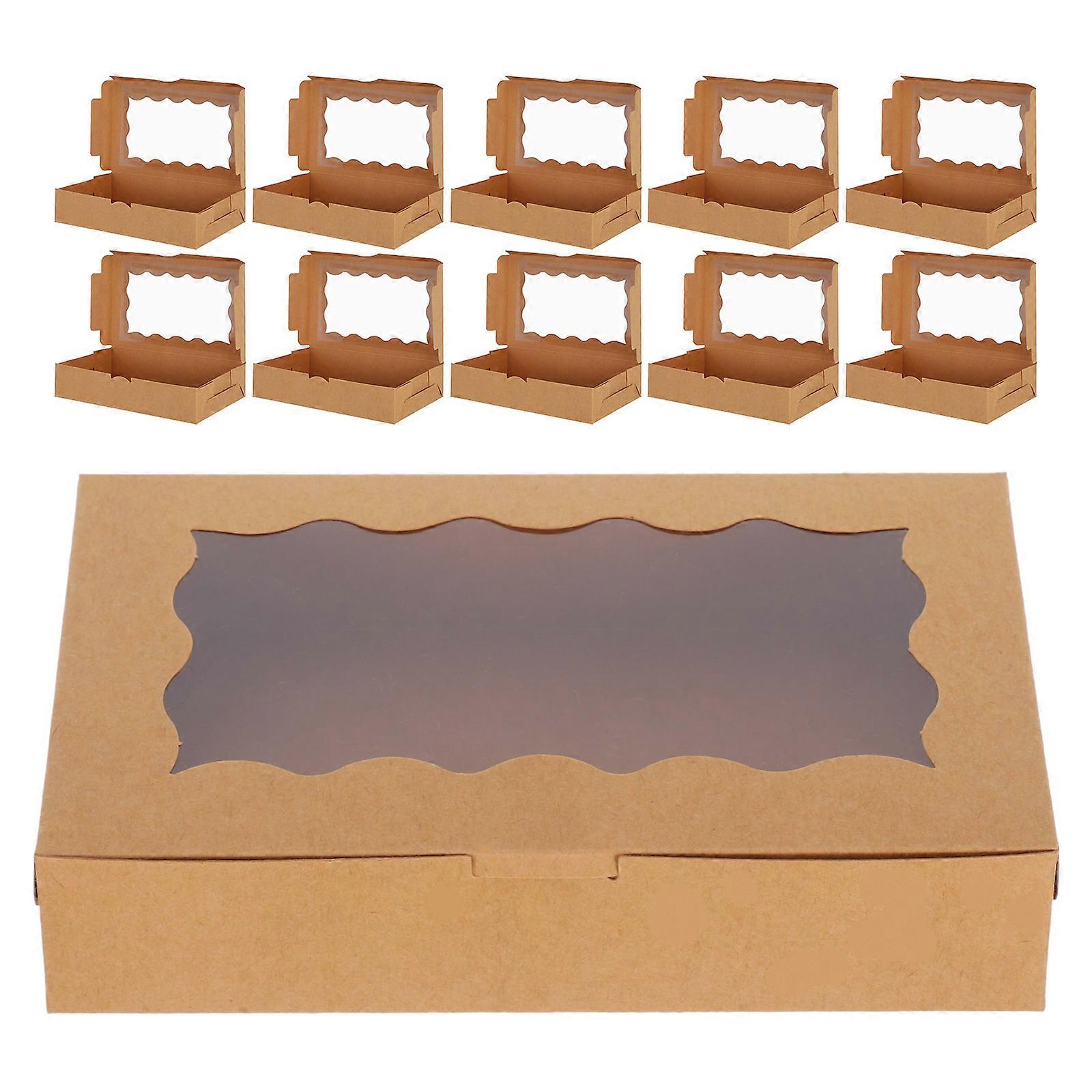 Cookie Box with Window Paper Small Bakery Boxes for Storage 12Pcs