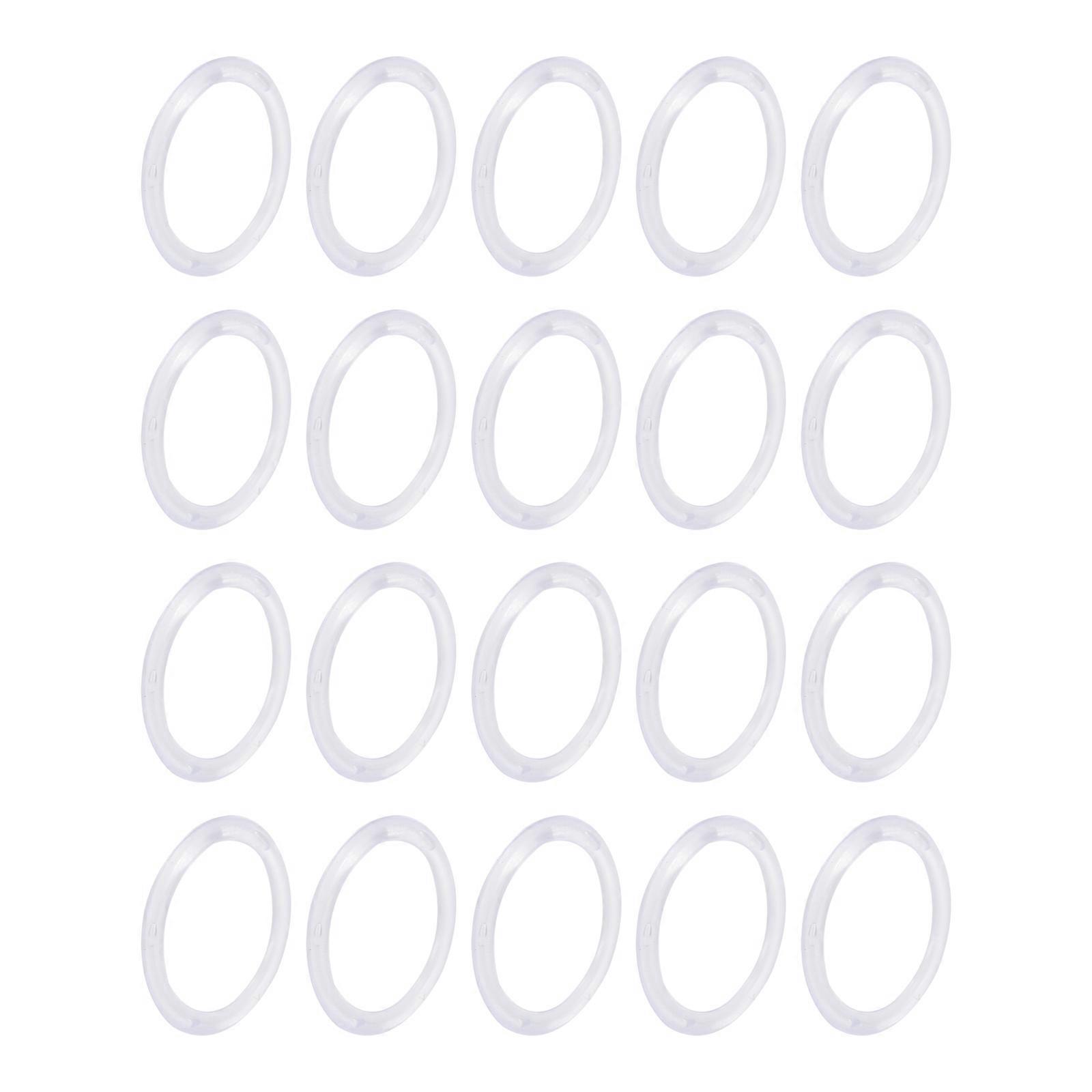 Clear Plastic Round Handle Replacement for Handmade Bag DIY 20Pcs Kit