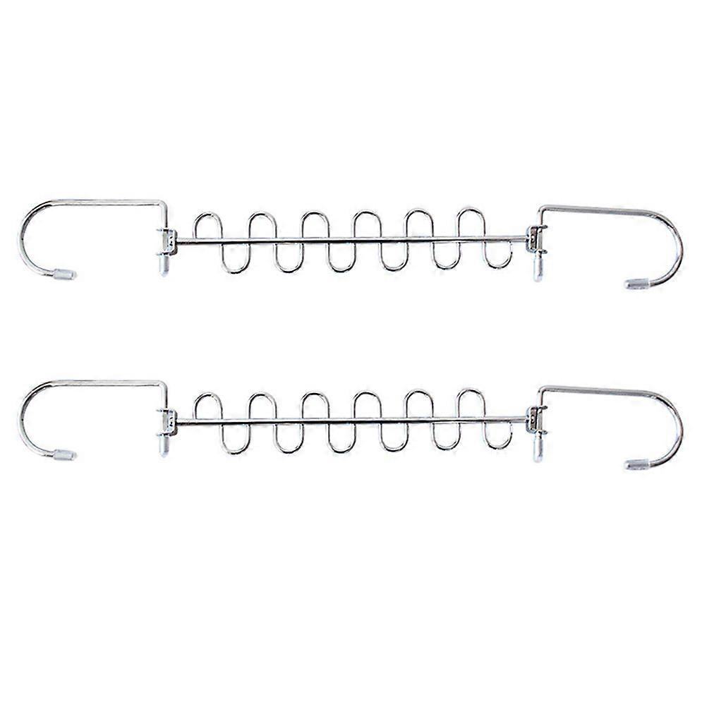Silver Clothes Drying Rack Multi-Hole Clothes Storage Hanger for 2Pcs