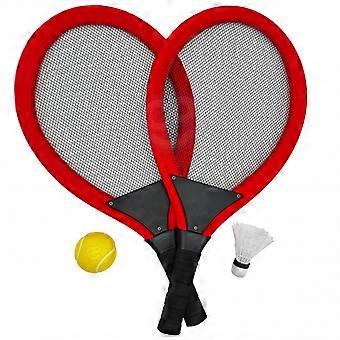 WOOPIE Stora Tennisracketar Badminton för Barn Set + Boll och Fjäderboll - Röd