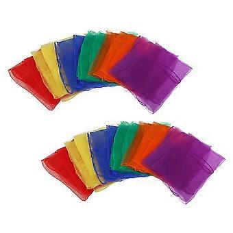 Children's chiffon scarves, suitable for juggling performances, 12-piece set.