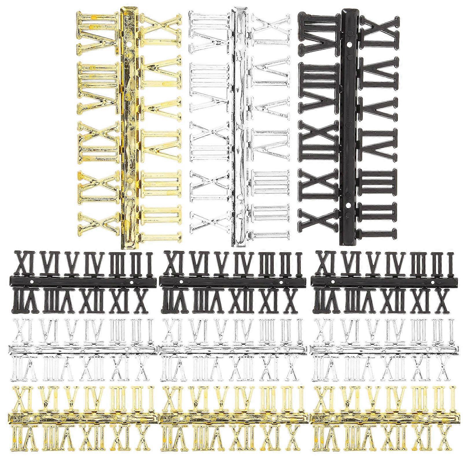 12 pcs Clock Roman Number DIY Clock Numbers Replacement Clock Numerals Wall Clock Numbers