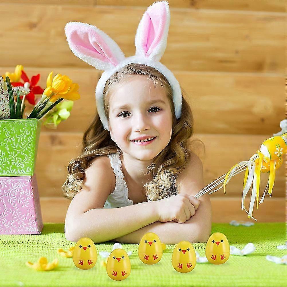 Plastic Easter Egg Decor Easter Eggs with Chick for Decor 12Pcs