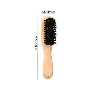 Boar Bristle Slick Back Hair Brush for Sleek Ponytail Bun Smoothing Baby Hairs, Flyaways, Edge Control - Backcombing Teasing