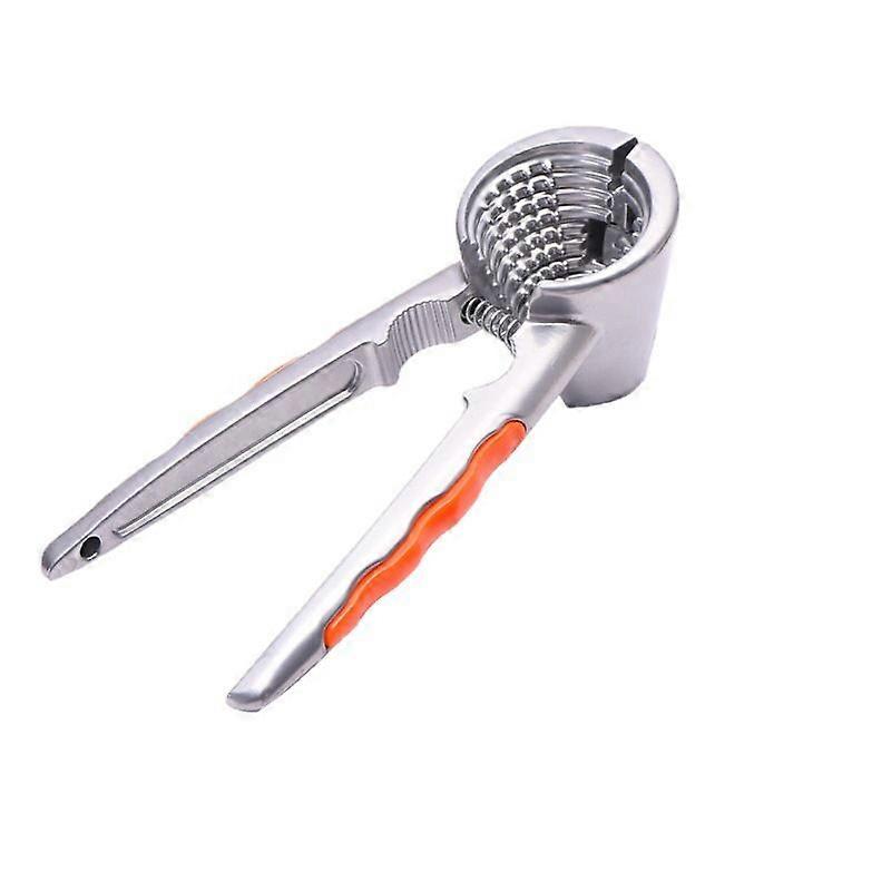 Dww-Nutcracker, nutcracker and nutcracker with non-slip silicone handle, multifunctional kitchen tool, nutcracker machine, nutcracker - orange handle