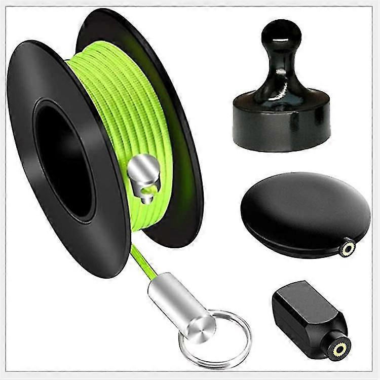 Magnetic Wire Puller Fish Tape Wire Pulling System Puller For Electrical Pulling(black+green)(1pcs)