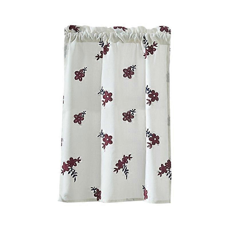 Solid Color Flower Pattern Kitchen Short Curtain Valance Drape Window Home Decor