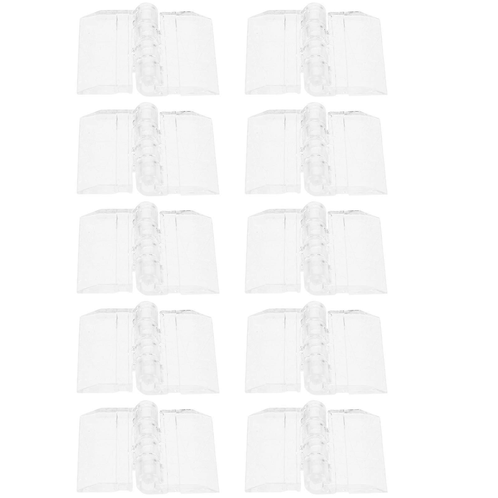 Acrylic Mini Hinges for Boxes Clear Folding Hinges 10Pcs for Display