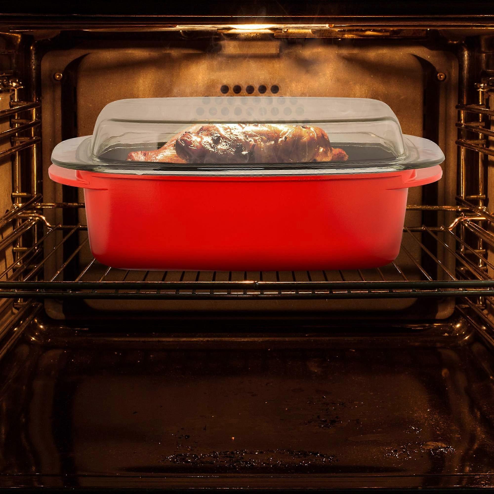 Roaster with lid red