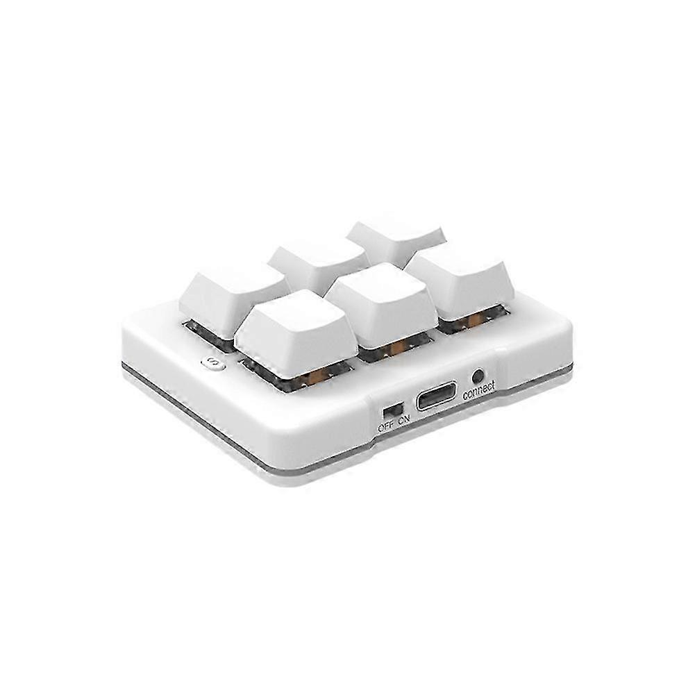 Mini Bluetooth Wireless Keyboard USB Programmable 6 Keys compatible with Efficient Gaming and Productivity with LED Backlighting